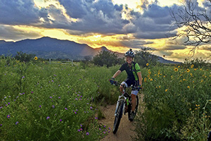 Bicycling-at-sunset